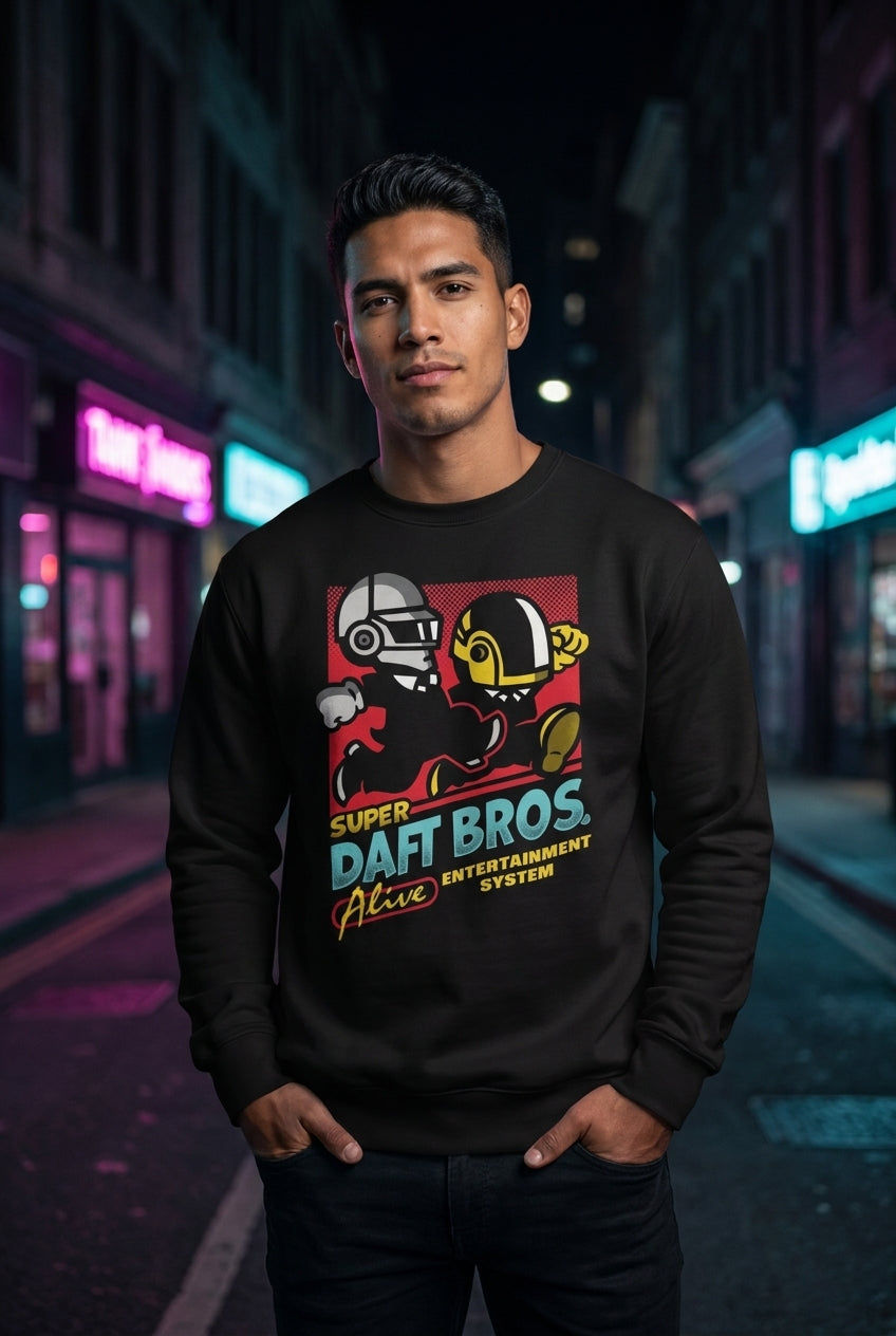 Hombre en sudadera Super Daft Bros Daft Punk streetwear urbano | Algoritmo