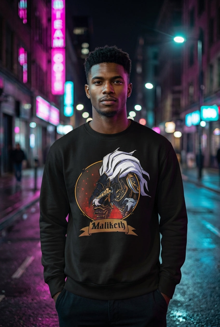 Hombre en sueter Elden Ring Maliketh streetwear urbano | Algoritmo