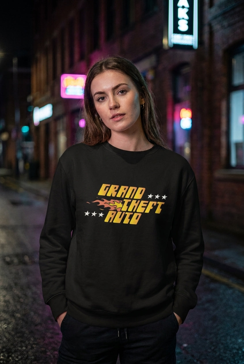 Mujer en sudadera Grand Theft Auto GTA streetwear urbano | Algoritmo