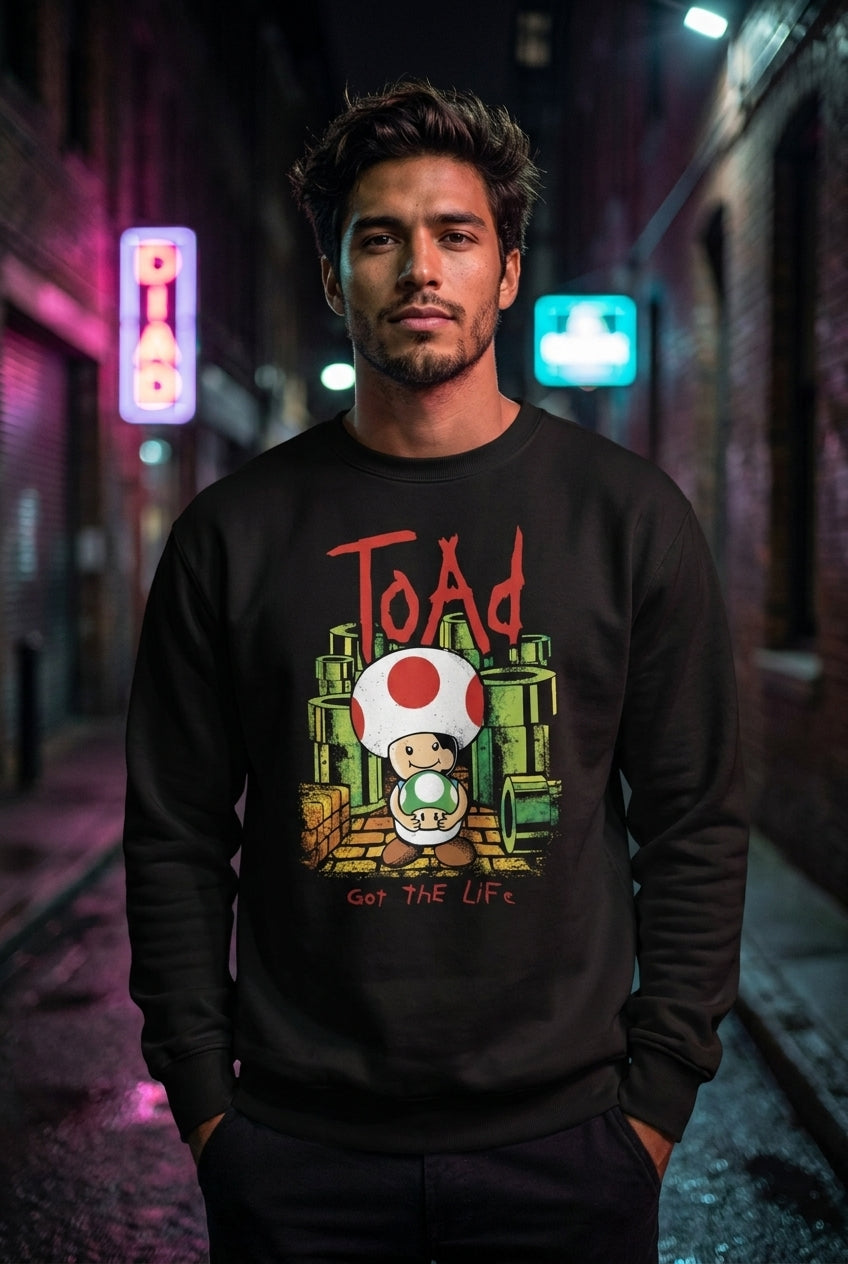 Hombre en suéter Toad Got the Life Korn streetwear urbano | Algoritmo