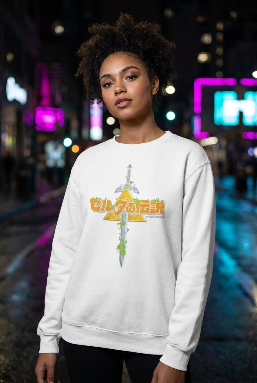 Mujer en sudadera Link The Legend of Zelda Master Sword streetwear urbano | Algoritmo