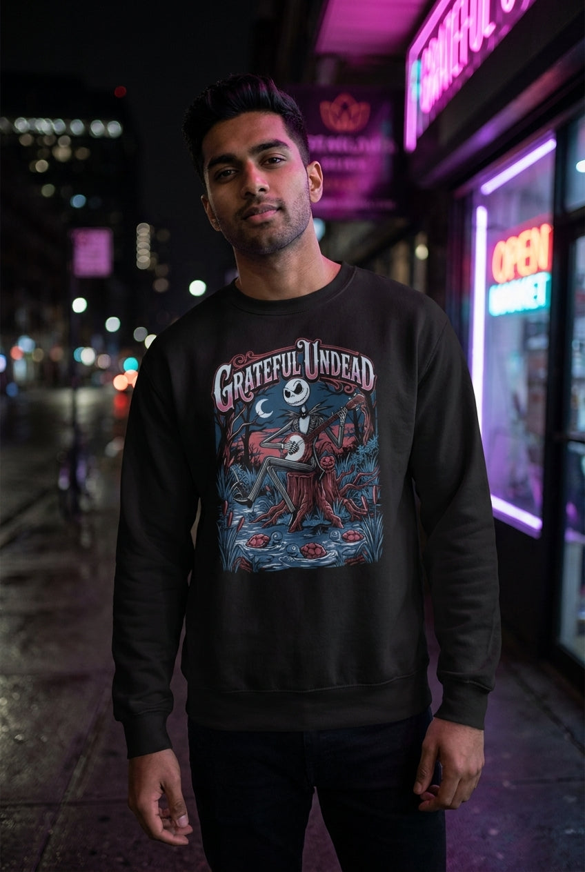 Hombre en sueter Nightmare Before Christmas Jack Skellington streetwear urbano | Algoritmo