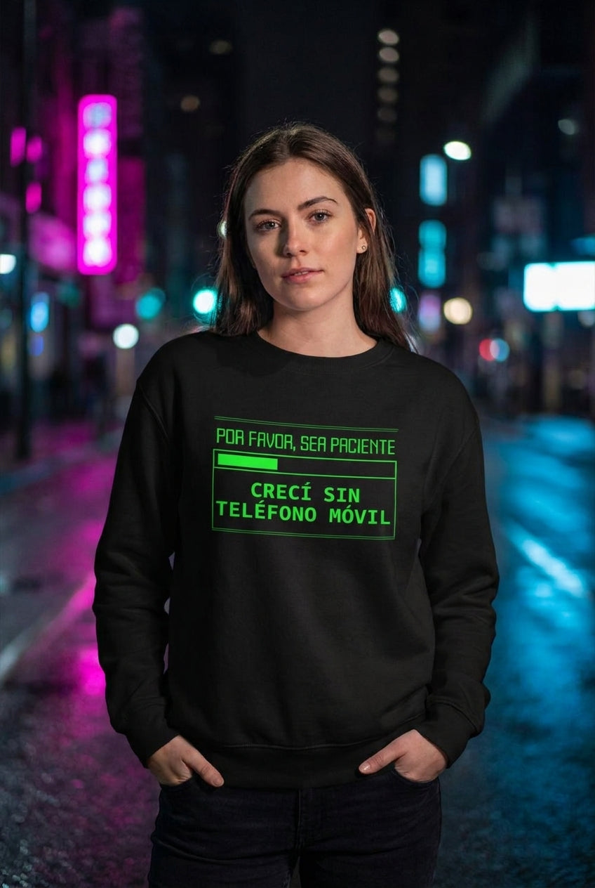 Mujer en suéter Old School Gaming retro streetwear urbano | Algoritmo