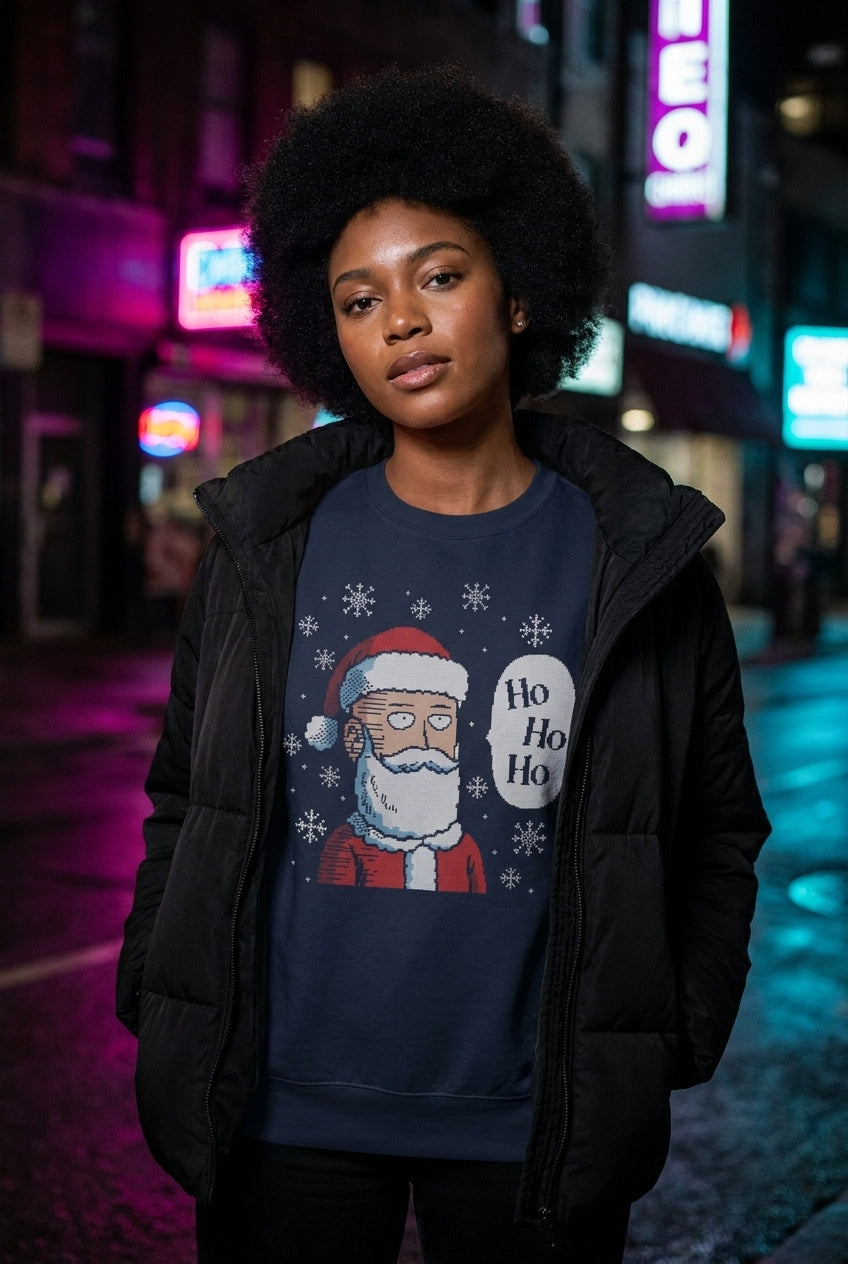 Mujer en suéter One Punch Man Ho Ho Ho geek streetwear urbano | Algoritmo