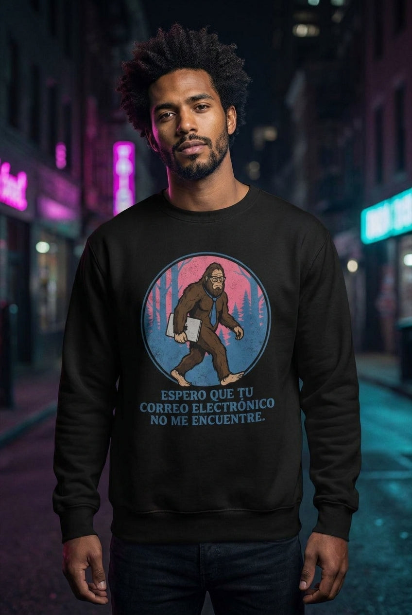 Hombre en sudadera humor programador Bigfoot streetwear urbano | Algoritmo