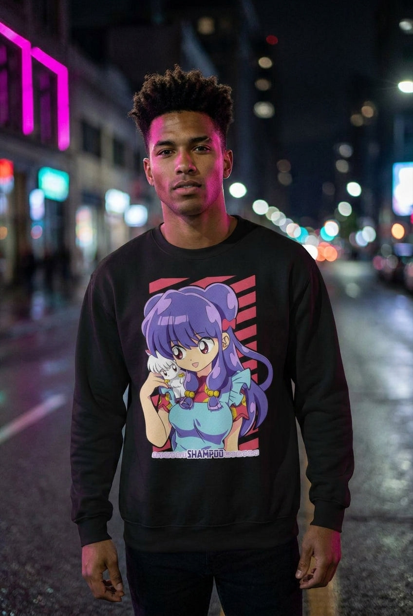 Hombre en sudadera Ranma 1/2 Shampoo anime streetwear urbano | Algoritmo