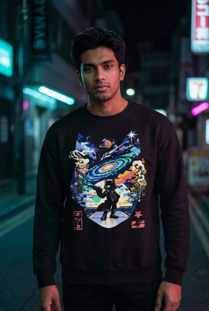 Hombre en sueter Star Fox Fox McCloud galaxia streetwear urbano | Algoritmo