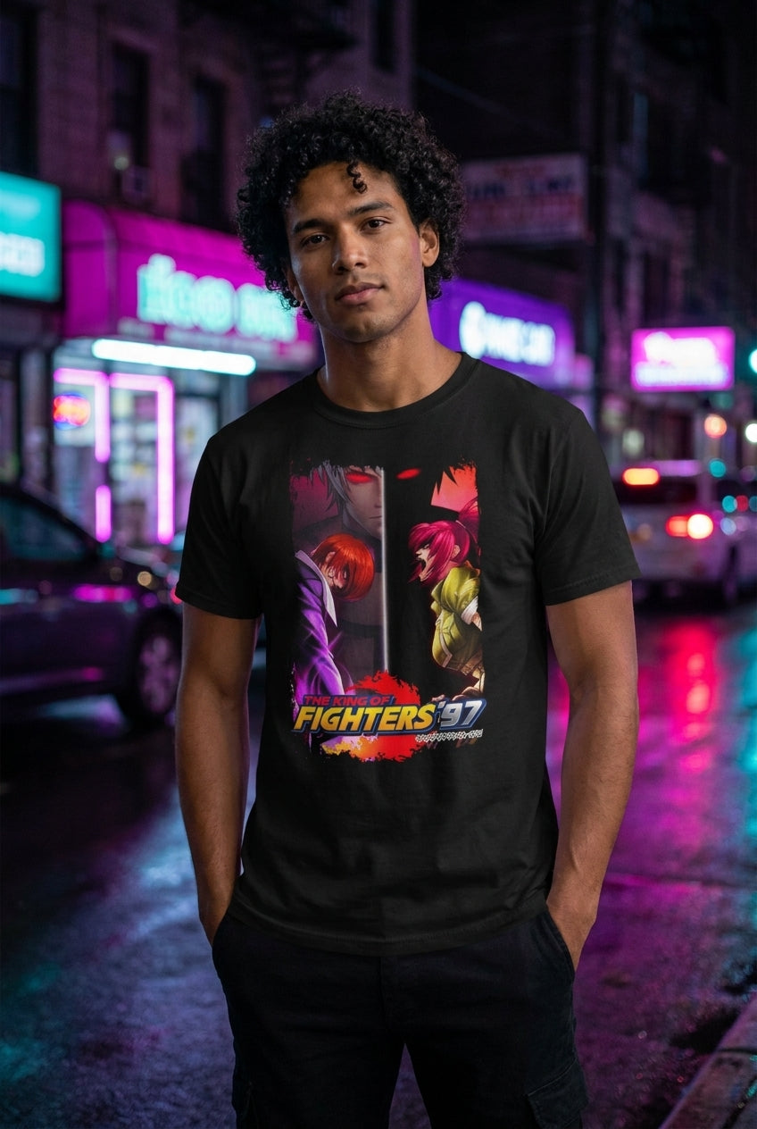 Hombre en playera The King of Fighters 97 streetwear urbano | Algoritmo