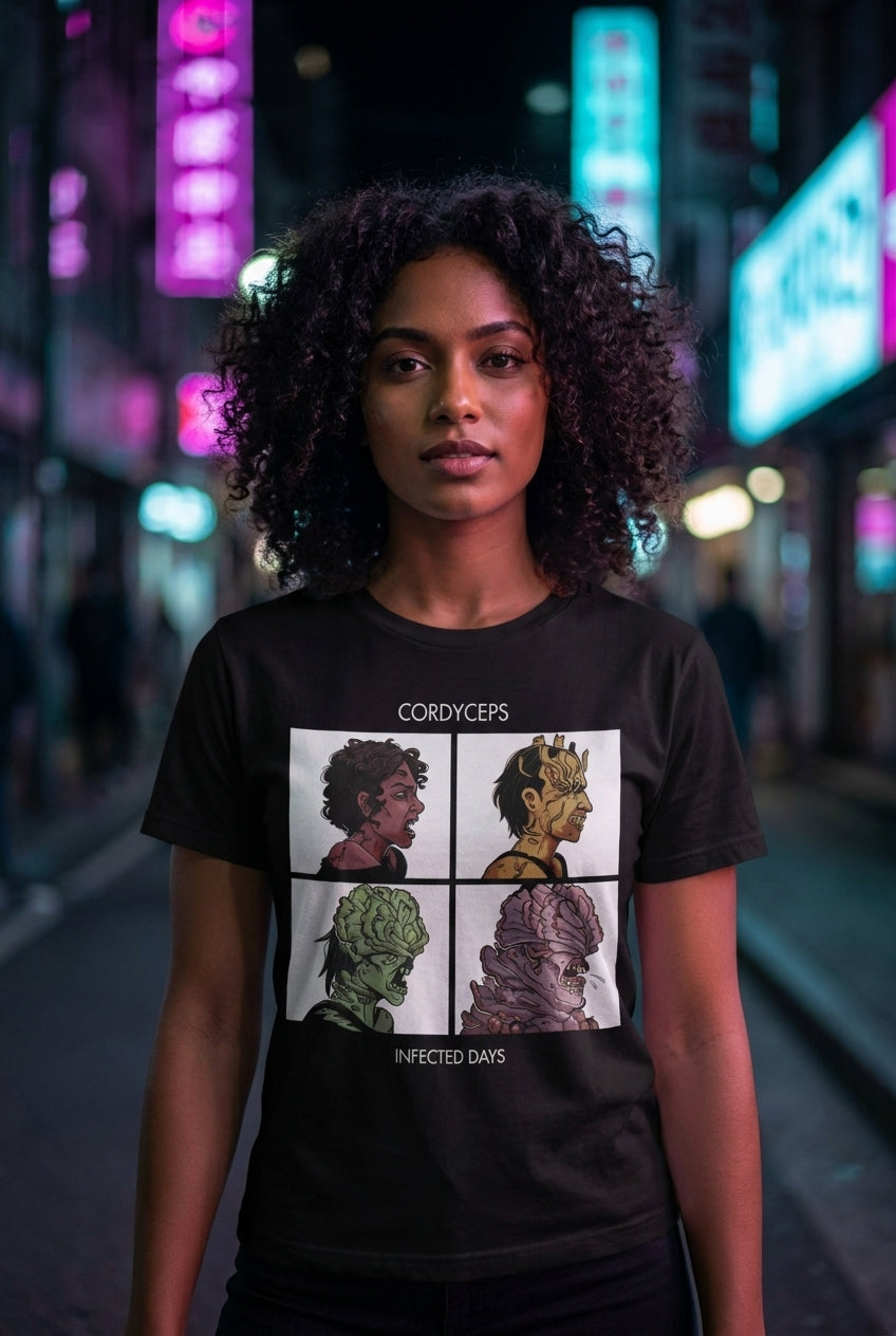 Mujer en playera The Last of Us Cordyceps Infected Days streetwear urbano | Algoritmo