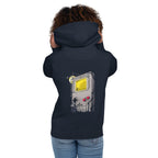Hoodie Game Boy Under Construction Tower Cranes - Modelo femenina espalda