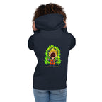 Hoodie Goku Super Saiyan Peanuts Scream Green Aura - Modelo femenina espalda