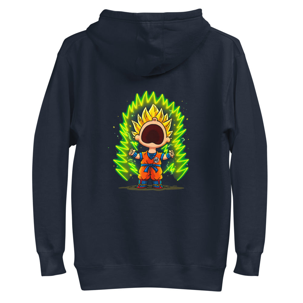 Hoodie Goku Super Saiyan Peanuts Scream Green Aura - Plano