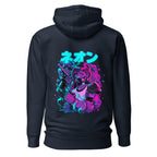 Hoodie Neon Gas Mask Girl Cyberpunk Armor - Espalda