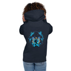 Hoodie Sonic Giant Head Gold Rings Lightning - Modelo femenina espalda