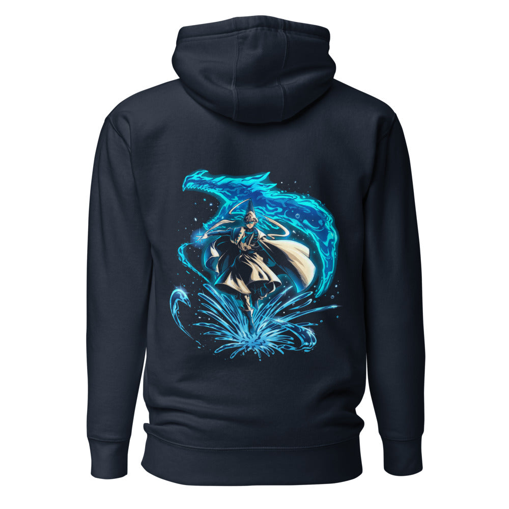 Hoodie Water Wizard Blue Dragon Splash - Espalda
