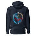 Hoodie Zelda Hylian Shield Triforce Blue Brushstroke - Espalda