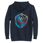 Hoodie Zelda Hylian Shield Triforce Blue Brushstroke - Plano