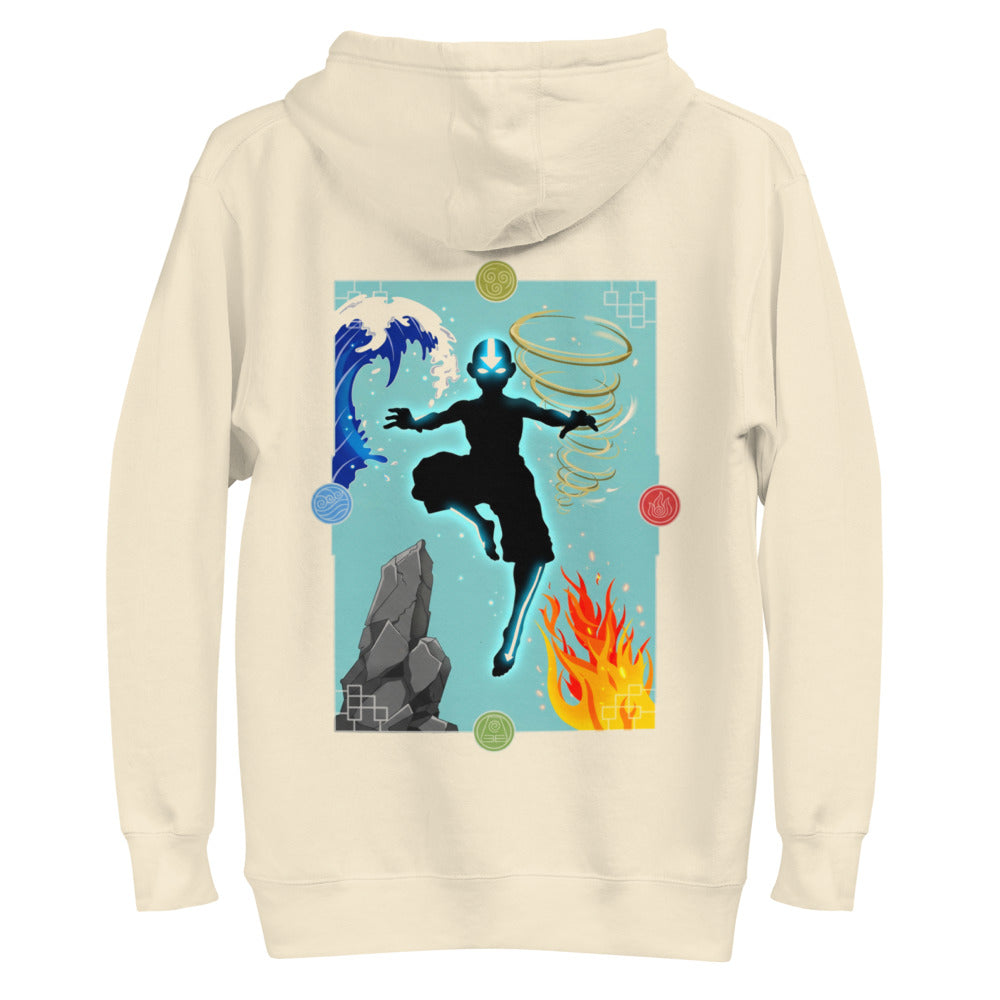 Hoodie Avatar Aang Four Elements Silhouette - Plano