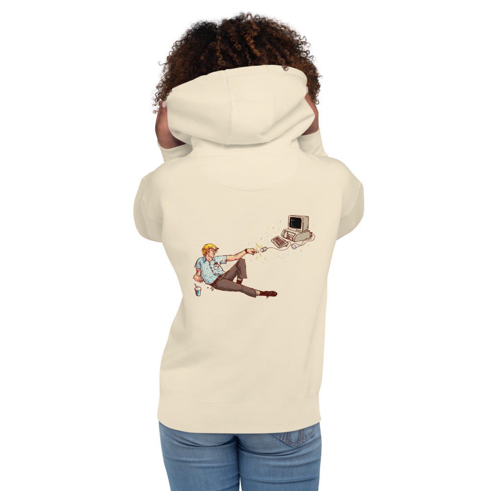 Hoodie Creation Of Nerd Retro Computer Mouse - Modelo femenina espalda