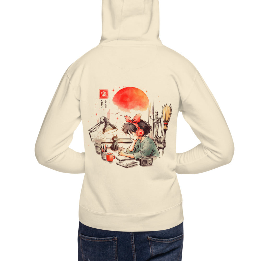 Hoodie Kiki Quiet Melody Lofi Headphones Jiji - Modelo espalda A