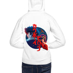 Hoodie Cowboy Bebop Spike And Faye Red Katakana - Modelo espalda A