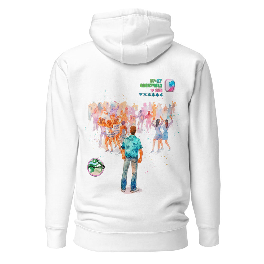 Hoodie GTA Vice City Dance Floor Watercolor - Espalda