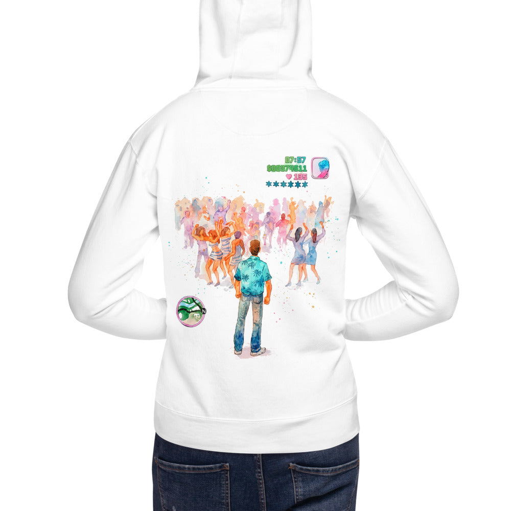 Hoodie GTA Vice City Dance Floor Watercolor - Modelo espalda A