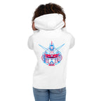 Hoodie Gundam Red Blue Double Exposure - Modelo femenina espalda