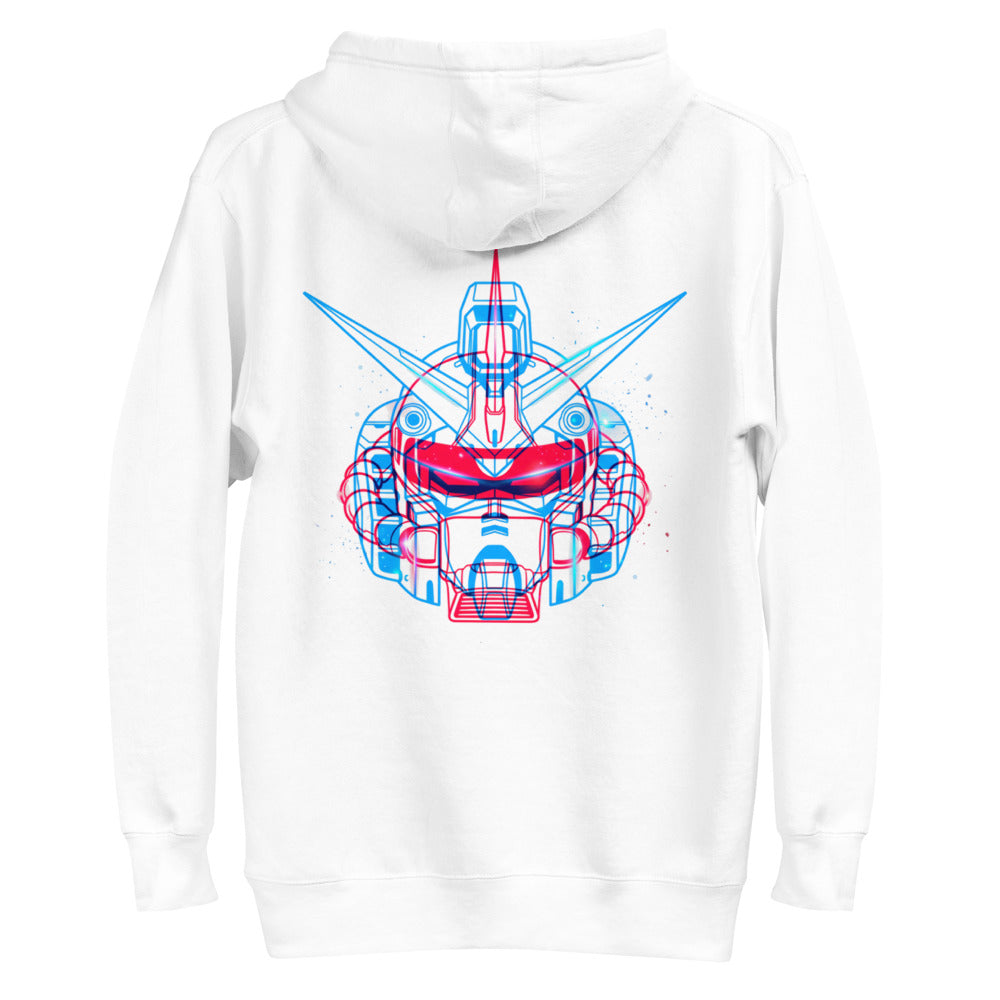 Hoodie Gundam Red Blue Double Exposure - Plano