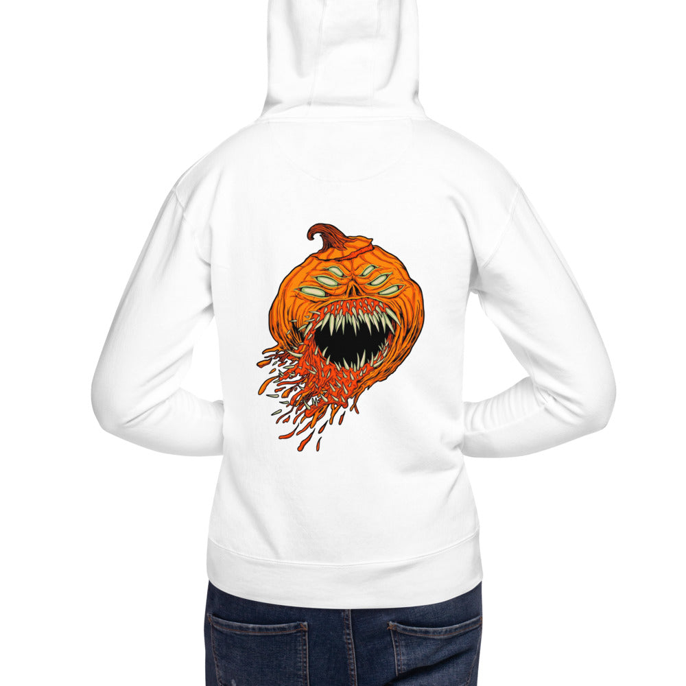 Hoodie Halloween Pumpkin Monster Four Eyes - Modelo espalda A
