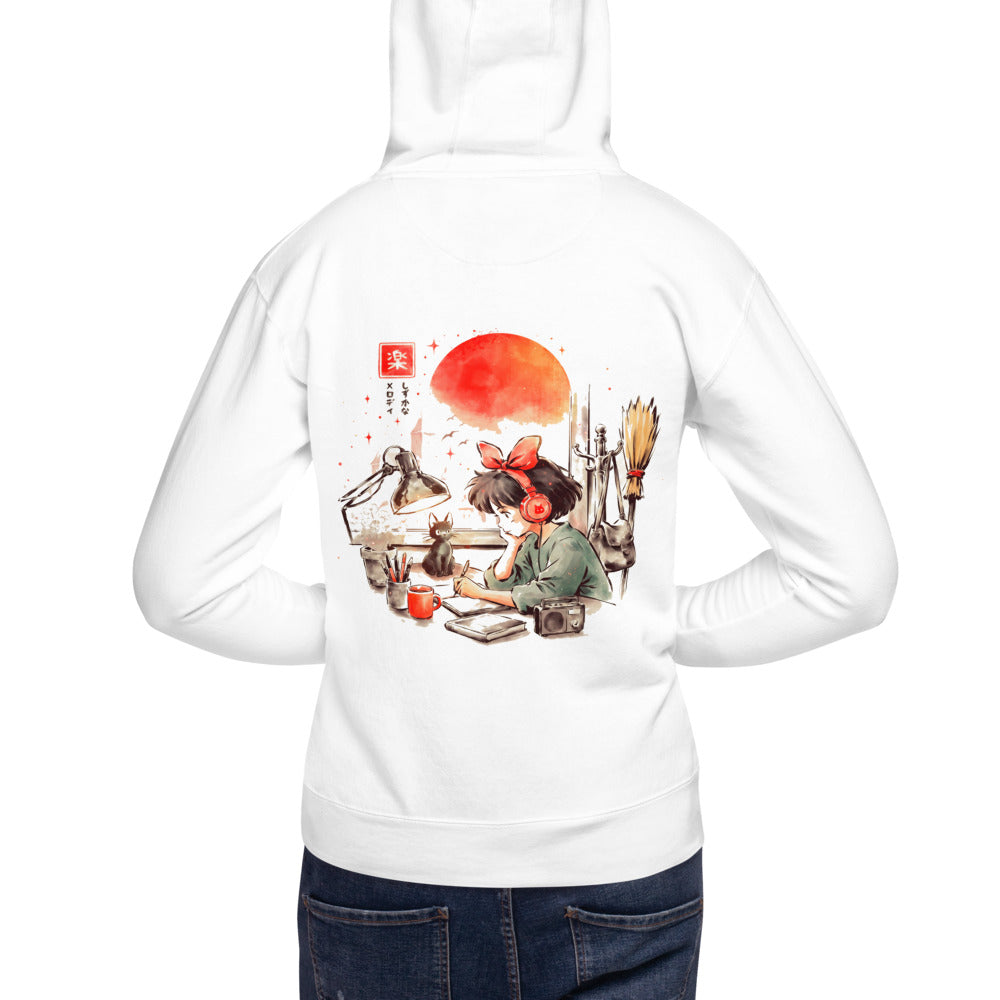 Hoodie Kiki Quiet Melody Lofi Headphones Jiji - Modelo espalda A