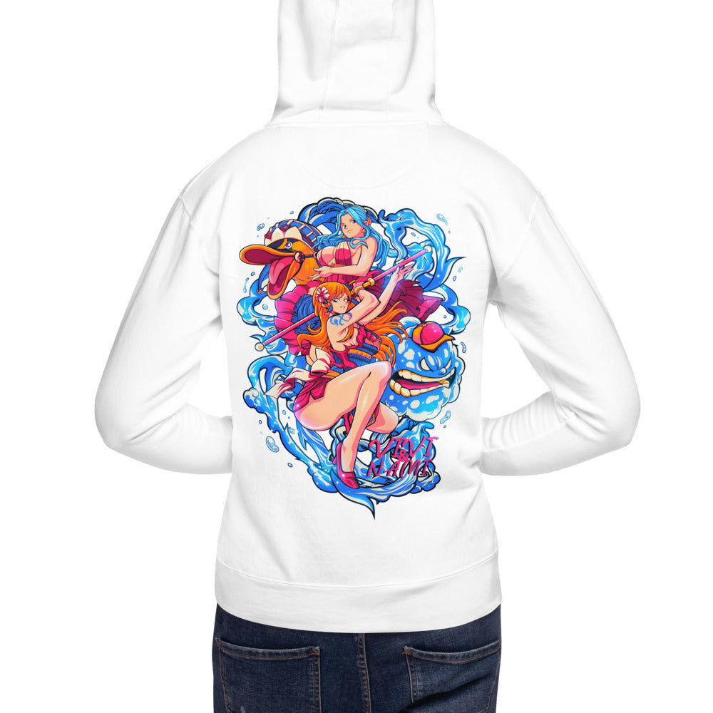 Hoodie One Piece Nami Vivi Water Splash - Modelo espalda A