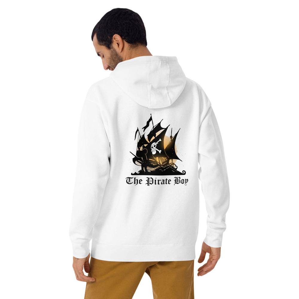 Hoodie The Pirate Boy Skull Flag Ship - Modelo masculino espalda