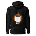 Hoodie 1 Up Pixel Coffee Mug Amber Glow - Espalda