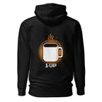 Hoodie 1 Up Pixel Coffee Mug Amber Glow - Espalda