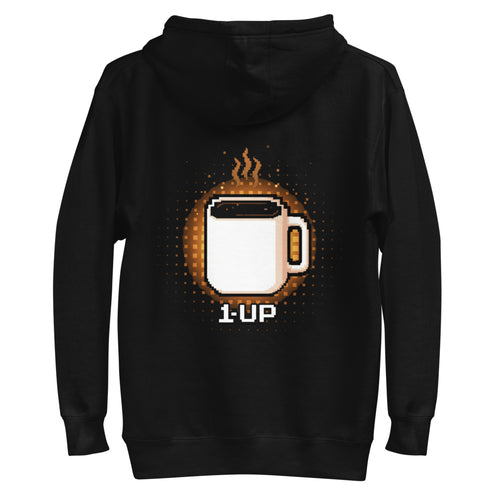 Hoodie 1 Up Pixel Coffee Mug Amber Glow - Plano