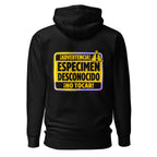 Hoodie Advertencia Espécimen Desconocido No Tocar - Espalda