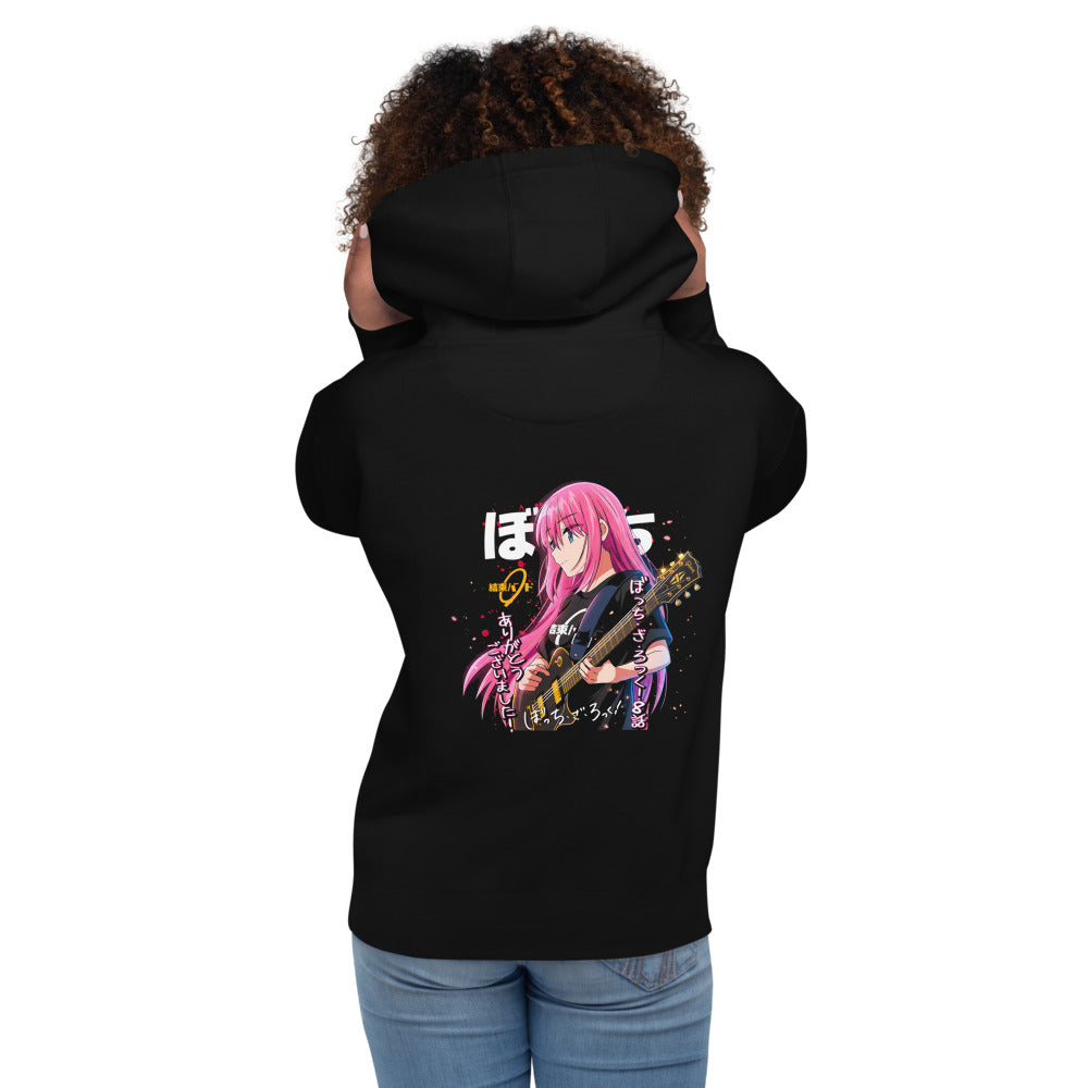 Hoodie Bocchi The Rock Kessoku Band - Modelo femenina espalda