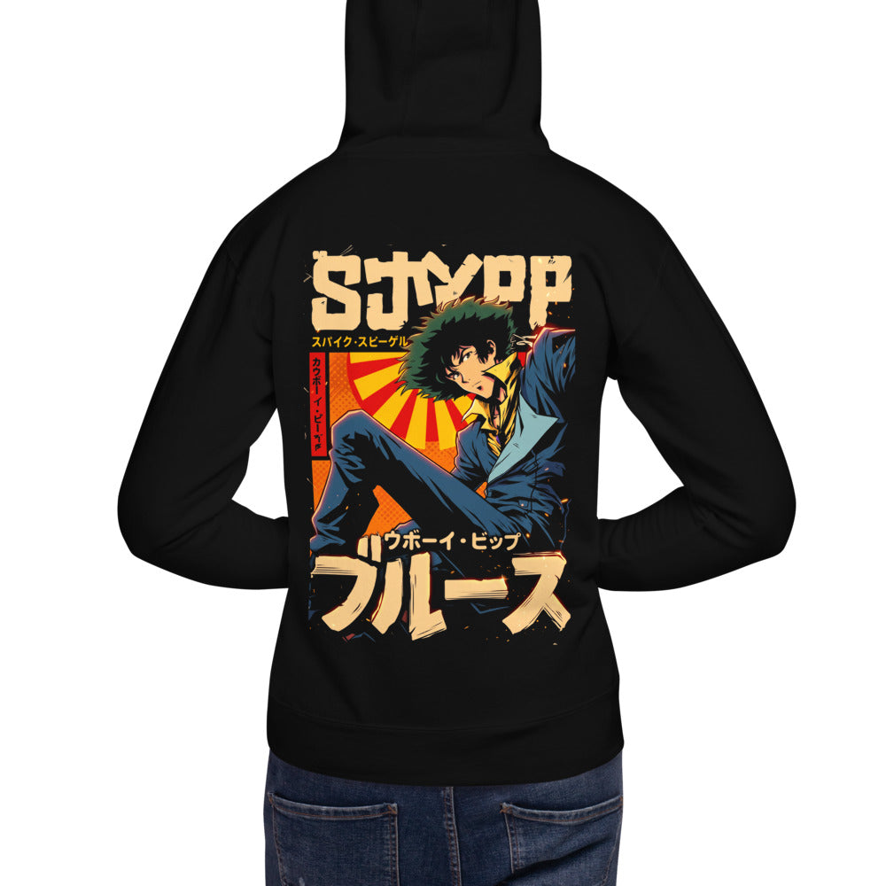 Hoodie Cowboy Bebop Spike Spiegel Katakana Blues - Modelo espalda A