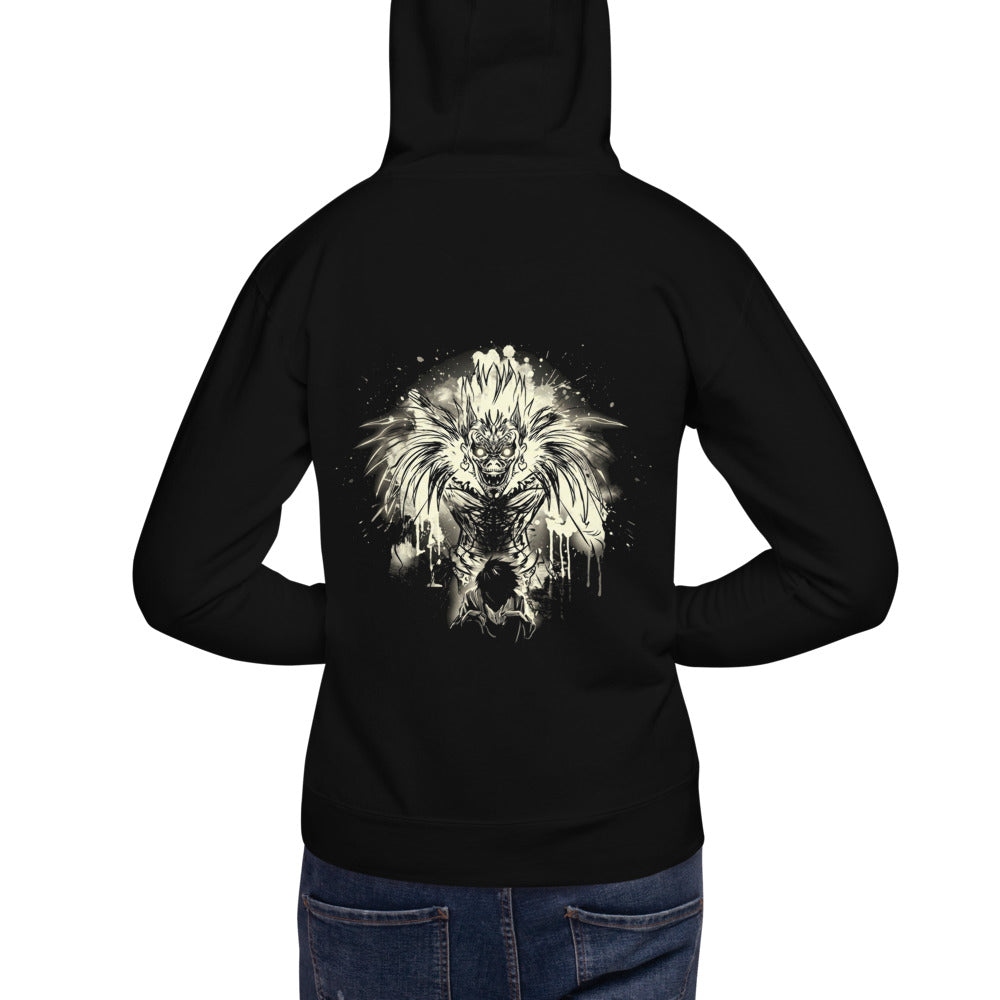 Hoodie Death Note Ryuk Ink Splatter Shinigami - Modelo espalda A