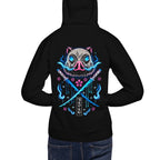 Hoodie Demon Slayer Inosuke Boar Mask Blue Flames - Modelo espalda A