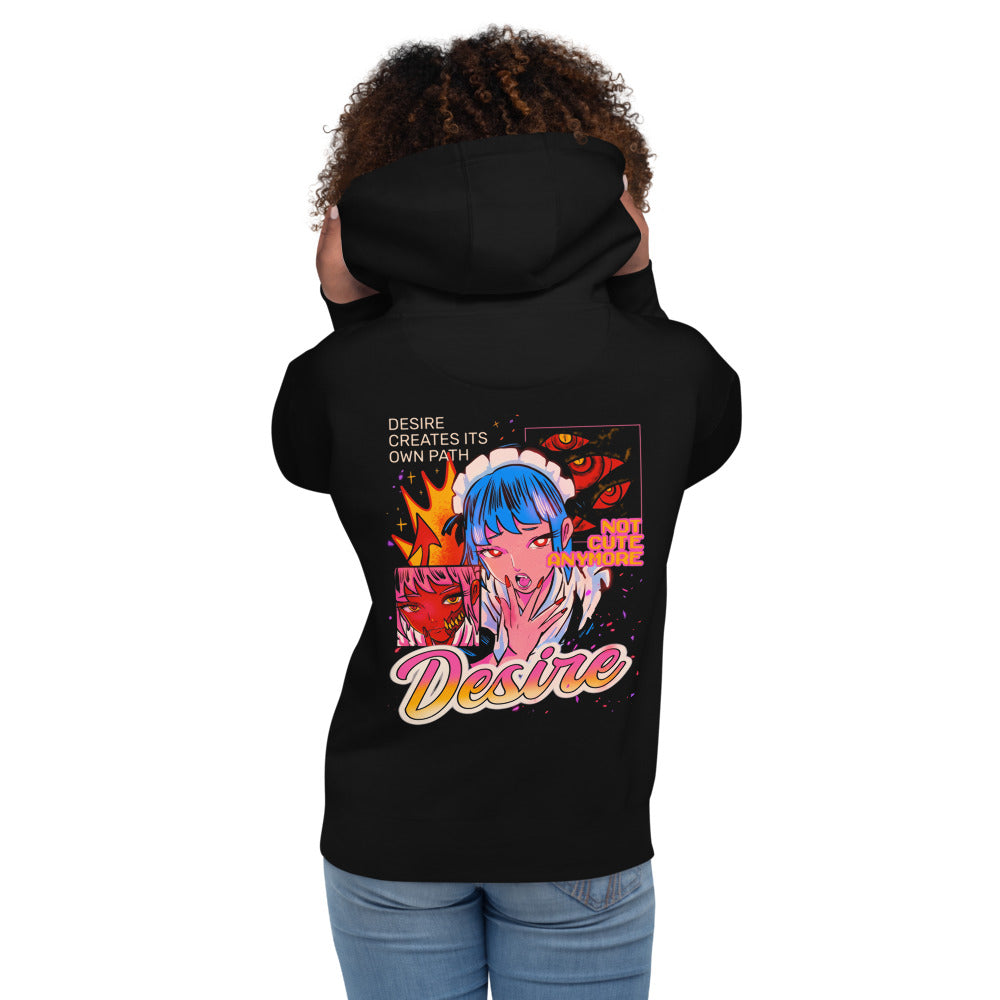 Hoodie Desire Creates Its Own Path - Modelo femenina espalda