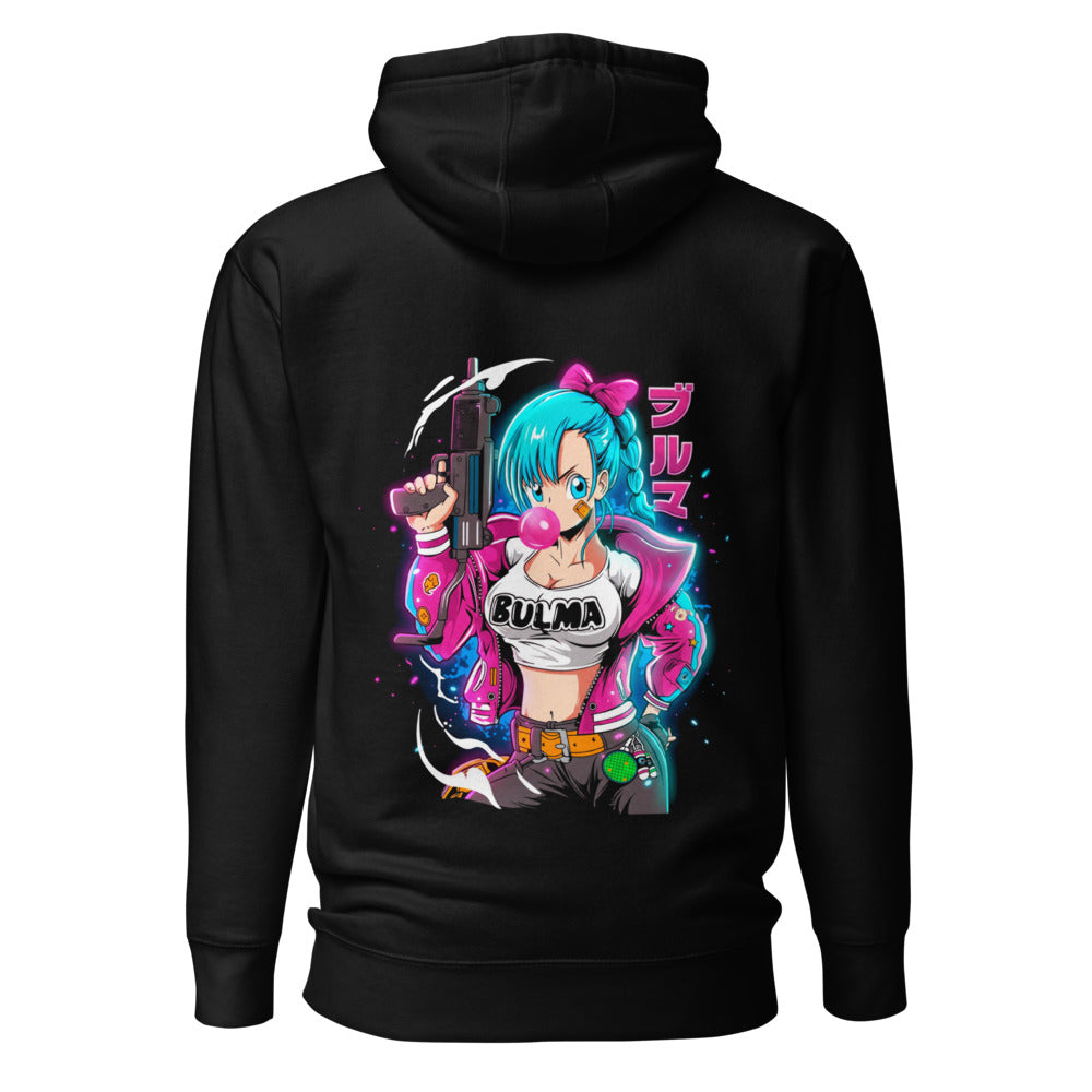 Hoodie Dragon Ball Bulma Neon Bubble Gum Jacket - Espalda