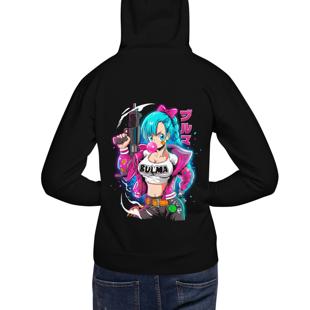 Hoodie Dragon Ball Bulma Neon Bubble Gum Jacket - Modelo espalda A