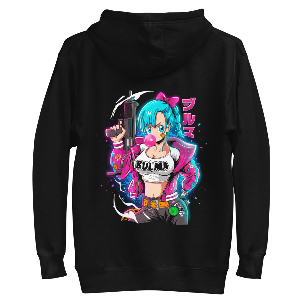 Hoodie Dragon Ball Bulma Neon Bubble Gum Jacket - Plano