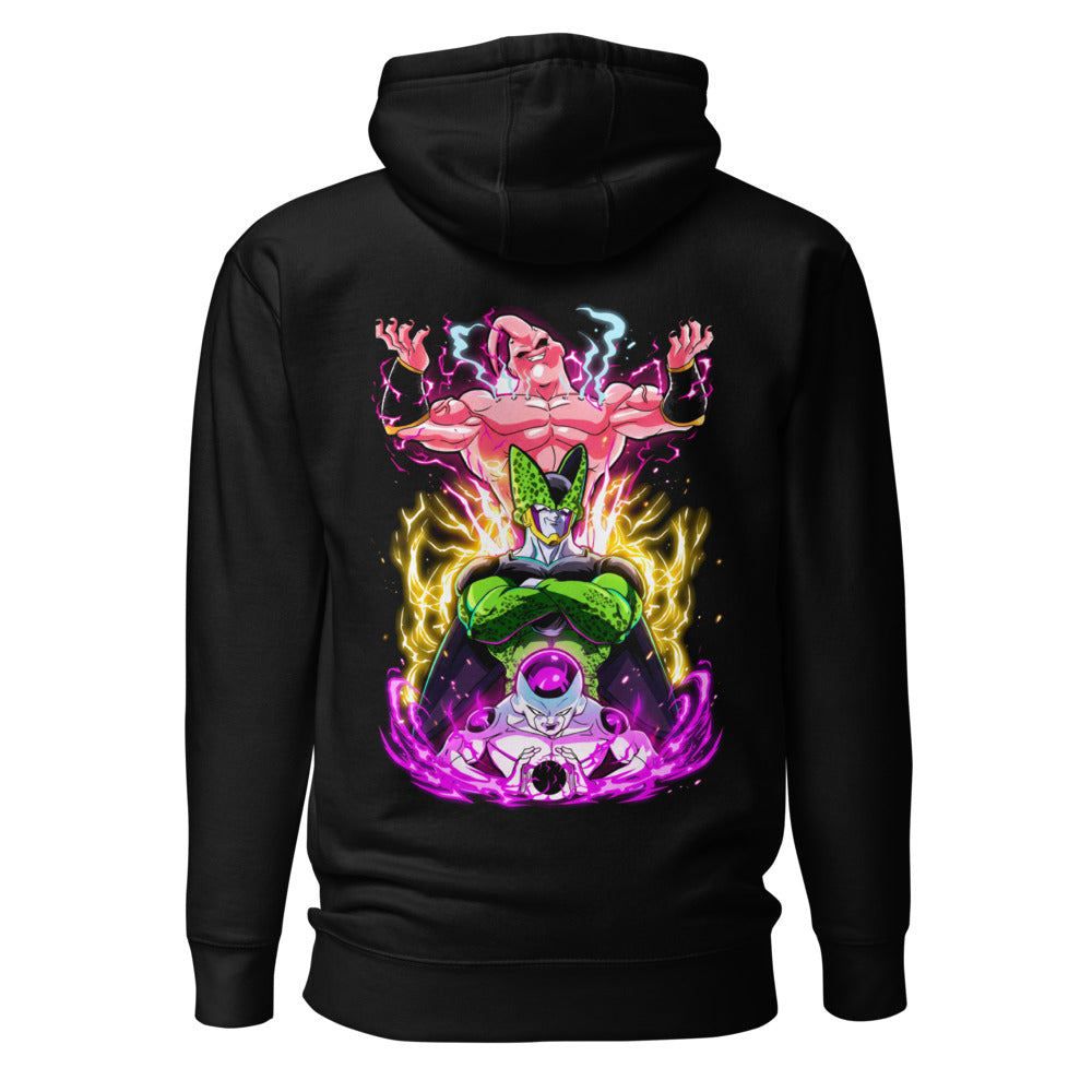 Hoodie Dragon Ball Frieza Cell Buu Lightning Auras - Espalda
