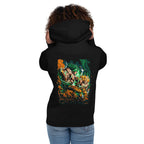 Hoodie Dragon Ball Goku Vs Broly Green Aura - Modelo femenina espalda