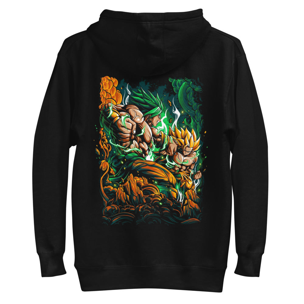 Hoodie Dragon Ball Goku Vs Broly Green Aura - Plano