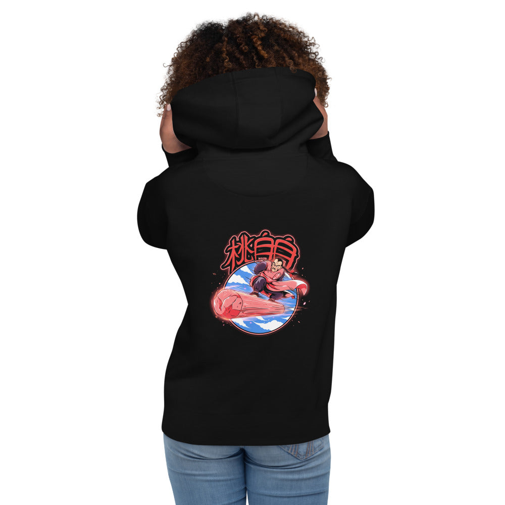 Hoodie Dragon Ball Tao Pai Pai Flying Pillar - Modelo femenina espalda