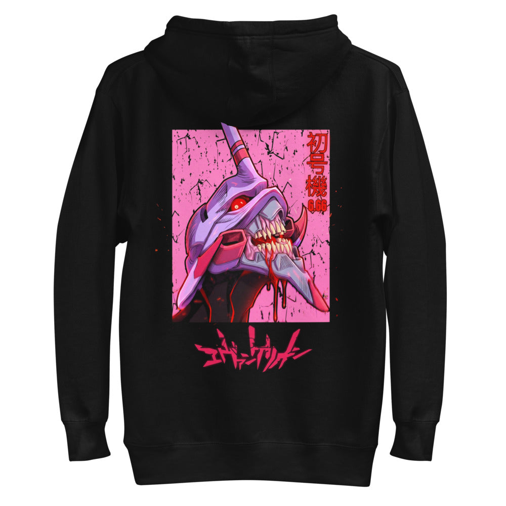 Hoodie Evangelion Eva 01 Berserk Pink - Plano